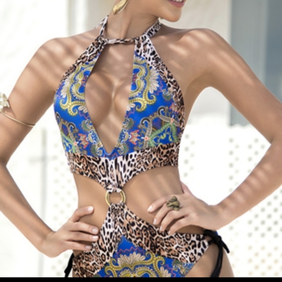 Yandy Leopard Fancy Elegant One Piece Swimsuit - Picture 3 of 5